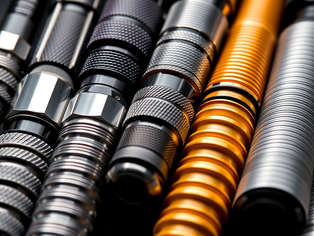 다양한 그루브 패턴을 가진 다트 배럴들이 나열되어 있어 질감의 차이를 시각적으로 비교할 수 있는 모습