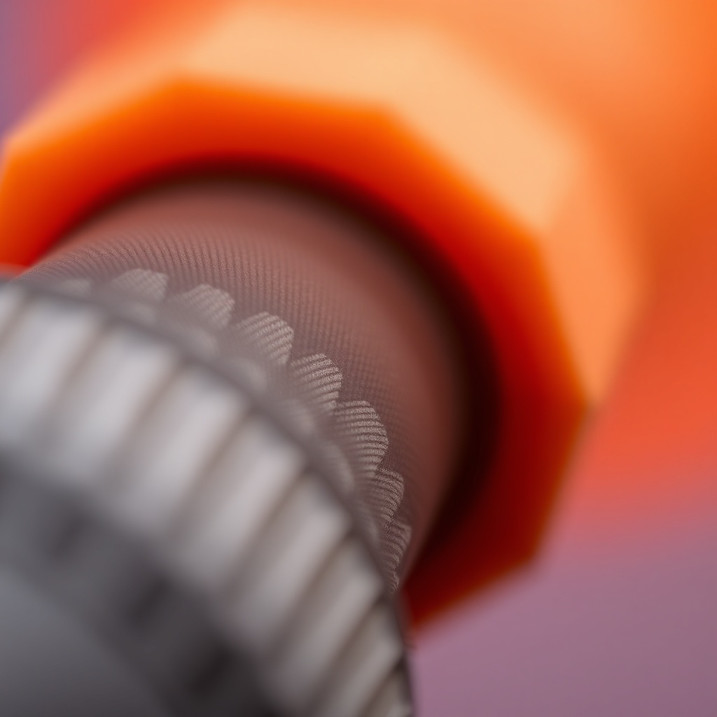 다트 배럴 표면의 미세한 컷팅과 그루브 패턴을 확대한 매크로 촬영 이미지